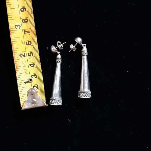 Silver dangle earrings - Picture 4 of 4